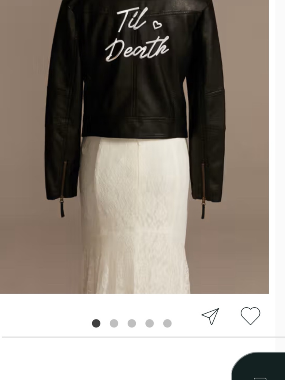 Til Death Script Black Vegan Leather Moto Jacket